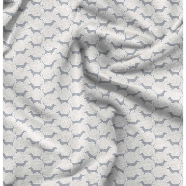 Soimoi Polyester Crepe Fabric Dachshund Dog Print Fabric by The Yard 42 Inch Wide