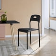 thumbnail image 1 of EastVita Outdoor Patio Dining Chairs 1PC - Stackable Plastic Kitchen Chairs - Steel Legs Support - Waterproof and Stain-Resistant - Easy Assembly - Suitable for Indoor and Outdoor - Black, 1 of 7
