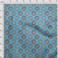 thumbnail image 4 of oneOone Cotton Silk Turquoise Blue Fabric Asian Block Sewing Craft Projects Fabric Prints by Yard 42 Inch Wide, 4 of 4