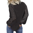 thumbnail image 2 of Coloody Hauts en Dentelle à Manches Longues pour Femmes Blouses Décontractées de Bureau Col Rond T-Shirts Unis, 2 of 2