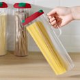 thumbnail image 1 of LSLJS Pasta Storage Container with Lid, Tall Clear Airtight Food Storage Jar with Lid Kitchen Pantry Storage Container for Spaghetti Jars Flour Cereals Coffee Beans, Spaghetti Can, 1 of 6