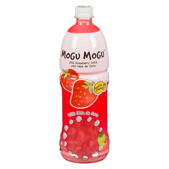 MOGUMOGU Strawberry Juice Drink with Nata De Coco