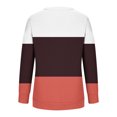 thumbnail image 4 of Timegard Women's Sweatshirt Crew Neck Long Sleeve Color Block Pullover Fall Winter Casual Tunic Tops, 4 of 4