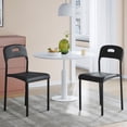 thumbnail image 2 of Modern Stackable Dining Chairs, Waterproof Plastic Seat with Ergonomic Back, Metal Legs, Easy Assembly, Space-Saving Kitchen Chairs for Dining Room, Indoor Outdoor Use, 45.5x40x76.5cm, 2 of 7