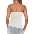 thumbnail image 2 of Womens Tube Top Summer Strapless Tops White M, 2 of 6
