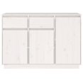 thumbnail image 3 of vidaXL Buffet Blanc 110x34x75 cm Pin Massif, 3 of 5