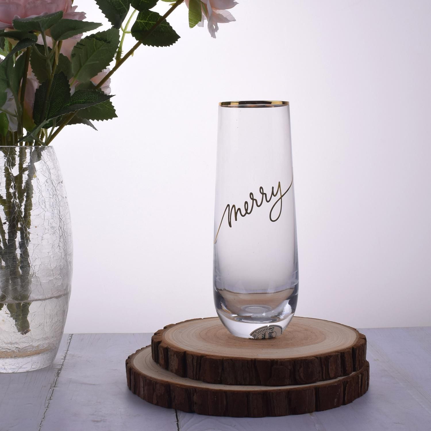 Verre sans tige Champagne flûtes vin verres de Champagne Water Cup BPA-Free for Housewarming Friends verre clair