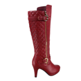 thumbnail image 4 of Bottes à Talons Hauts à Fermeture Éclair à Bout Rond Décontractées pour Femmes Dames Mode (Rouge, 7), 4 of 5