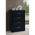 thumbnail image 4 of Hodedah Four Drawer Contemporary Wooden Chest in Black Finish, 4 of 8