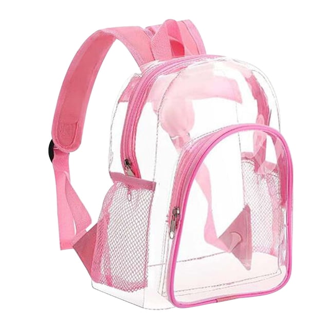 Transparent Backpack Stadium Approved 12 Inches *16 Inches, Transparent Backpack Heavy Duty with Wider Shoulder Straps, Clear Mini Backpack for Concert Sport Events Work Travel School