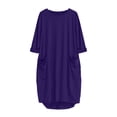 thumbnail image 3 of AherBiu Robe Midi d'Été Grande Taille pour Femmes 2024 Ample et Décontractée avec Poches, 3 of 4