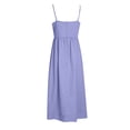 thumbnail image 5 of Robes d'Été pour Femmes 2025 Robe Longue Sans Manches à Bretelles Couleur Unie Dos Nu Ligne A Bandage Robe de Soleil Violette m, 5 of 5