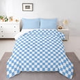 thumbnail image 2 of Erosebridal Checkered Gingham Comforter Sets Twin Size, Blue Buffalo Comforters & Duvets, Rectangle Geometry Decor, 2-Piece, 2 of 8
