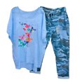 thumbnail image 1 of Ensembles de Pantalons pour Femmes 2 Pcs Tenues Imprimées Col Rond Manches Mi-Longues Pull + Pantalons Ensemble de Pantalons Ensembles Deux Pièces pour Femmes en Liquidation, 1 of 6