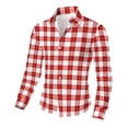 thumbnail image 4 of Timdgard Button down Shirts for Men Fall Plaid Lapel V Neck Long Sleeve Shirts Work Casual Tops, 4 of 8