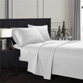 thumbnail image 1 of YYAO Full Size Luxurious Striped Sheet Set for Home Hotel, 4 Piece, White, 1 of 5