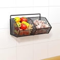 thumbnail image 4 of Chmadoxn Kitchen Storage & Organization, Ginger And Garlic Storage Box Kitchen Rack Punch Disengaged Sundries Storage Hanging Basket Wall Mounted Seasoning Frame Storage basket, 4 of 6