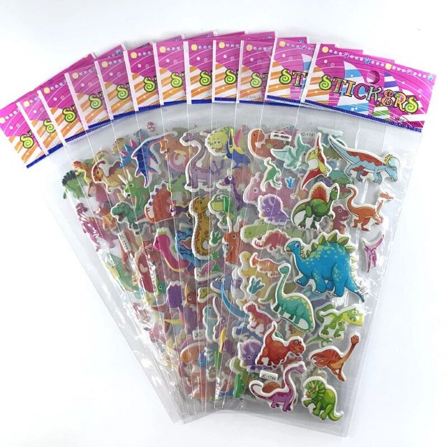 12 Sheets/Set Dinosaur Series Cartoon Stickers For Child Notebook Skateboard DIY Waterproof Cute Sticker Toy Boys Gift Dinosaur 3