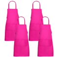 thumbnail image 3 of 4PCS Bib Aprons, Unisex Kitchen Aprons with 2 Large Pockets, Durable Stain Resistant Restaurant Chef Aprons for Cooking Baking Coffee Making BBQ Gardening, 3 of 6
