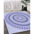 thumbnail image 3 of Ahgly Tapis d'Intérieur Lavable en Machine Carré Transitionnel Bleu Ardoise Moyen, 5 Pieds Carré, 3 of 7