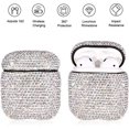 thumbnail image 2 of Glitter Diamond Case for AirPods with Keychain Shockproof Protection Premium Shiny Rhinestone Case with AirPods 2 and 1 Charging Case (White+AB C5), 2 of 5