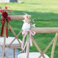 thumbnail image 2 of (Rouge Vin) Chaise de simulation de Mariage de Style Occidental Fleur Arrière, 2 of 11