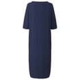 thumbnail image 3 of Innerwin Robe Midi Simple Robes pour Femmes Plage Col Rond Confortable Bleu Marine m, 3 of 4
