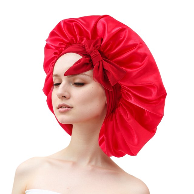 Decodeary Chapeau Rond en Satin Ruban Polyvalent Aide à la Vie Confortable et Respirant Rouge