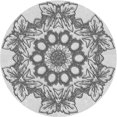 thumbnail image 1 of Ahgly Tapis Rond Lavable en Machine Intérieur Transitionnel Gris Platine, 5 Pieds Rond, 1 of 7