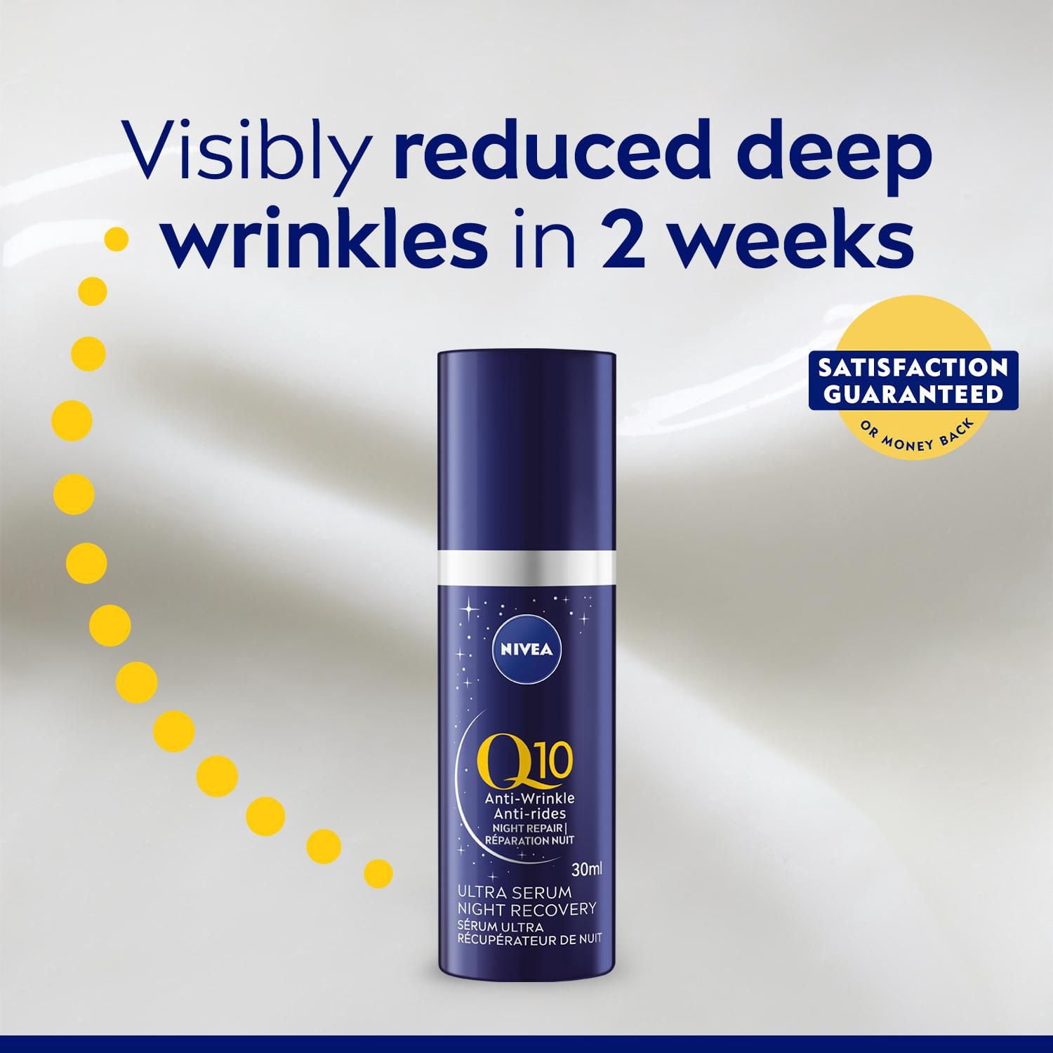 Sérum ultra récupérateur de nuit Anti-rides NIVEA Q10 Réparation avec provitamine B5 30ml