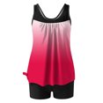 thumbnail image 4 of FAVIPT Printed Two Piece Swimsuits for Women Tummy Control Modest Athletic Bathing Suits Tank Top with Shorts Watermelon Red,S, 4 of 5