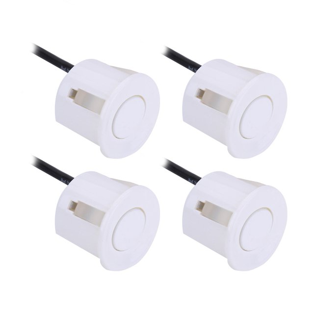 Parking Sensor Reversing Sensor Park Assist Sensor Radar Probe Car Parking Sensor 4Pcs/Set Car Parking Reversing Aid Sensors Radar Probe Backup Assist Parts White