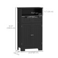 thumbnail image 3 of kleankin Armoire de Rangement, Armoire de Salle de Bain avec Tablette Ajustable, Noir, 3 of 10