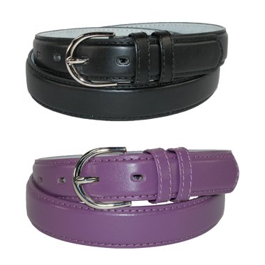 CTM® Ceinture Habillée en Cuir 1 1/8 Pouce (Lot de 2 Couleurs) (pour Femmes)