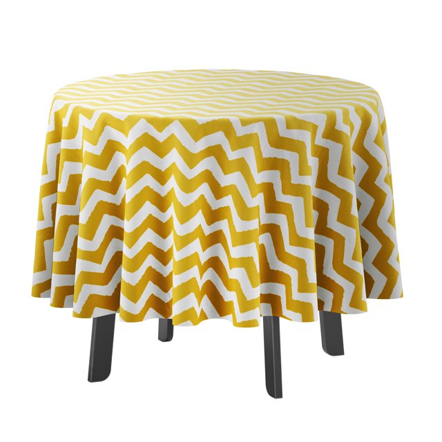Vargottam Indoor/OutdoorRoundTablecloth 58 InchRoundTableau ImperméablePatioTableCoupes,Printemps/ÉtéPour Backyard CircularTable/Bbqs/Picnic -Jaune