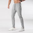 thumbnail image 2 of Ceisia Men Solid Color Loose Casual Pants Elastic Waist Drawstring Sports Gift Work Trousers, 2 of 5
