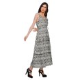 thumbnail image 3 of Moomaya Robe Longue Maxi pour Femmes en Coton Imprimé à Bretelles Spaghetti et Col en V, 3 of 6