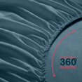 thumbnail image 3 of Lux Decor Collection 16" Deep Pocket Microfiber Full Fitted Bed Sheet (Full, Navy Blue Ashes), 3 of 5