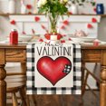 thumbnail image 4 of TIELUTT Valentine's Day Table Flag Heart Pattern Holiday Decoration Heat Insulation Linen Tablecloth Bulk Table Runners Narrow Table Table Light 6 Ft Table Runners Thanksgiving Runners for Tables, 4 of 5