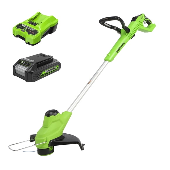 Greenworks Taille-Bordures et Taille-Bordures Sans Fil 24V de 12 Pouces, Batterie USB 2,0 Ah et Chargeur Inclus [125+ Outils Compatibles]