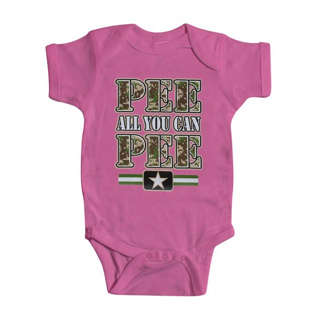 Toddlers "Pee All You Can Pee" Raspberry Bodysuit - 12 Months