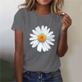 thumbnail image 1 of BVOFAR Hauts pour Femmes Été Tendance T-Shirts Graphiques Marguerite Décontractés Coupe Ample Blouses Col Rond Manches Courtes Chemises 2025, 1 of 4