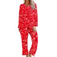 thumbnail image 2 of TopLLC Ensembles de Pyjama Ensembles de Détente pour Femmes, Vêtements de Nuit pour Femmes, Chemise de Nuit à Manches Courtes et Col Rond Imprimée et Ensembles de Pantalons Vêtements de Détente Pyjamas avec Poches Ensembles de Pyjama, 2 of 6