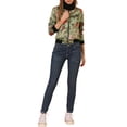 thumbnail image 2 of INSPIRE CHIC Women's Bomber Jacket Slim Fit Lightweight Zip Up Jacket Light Green S, 2 of 8