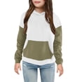 thumbnail image 2 of MeetoTime Sweat à Capuche pour Enfants Manches Longues Col Rond Patchwork Haut pour Garçons Filles 4-14 Ans, 2 of 3