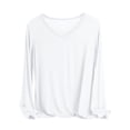 thumbnail image 1 of MeetoTime Women's Long Sleeve Shirts Soft Lightweight Undershirts V-Neck Slim Tees Basic Layer Pullover Tops, 1 of 5