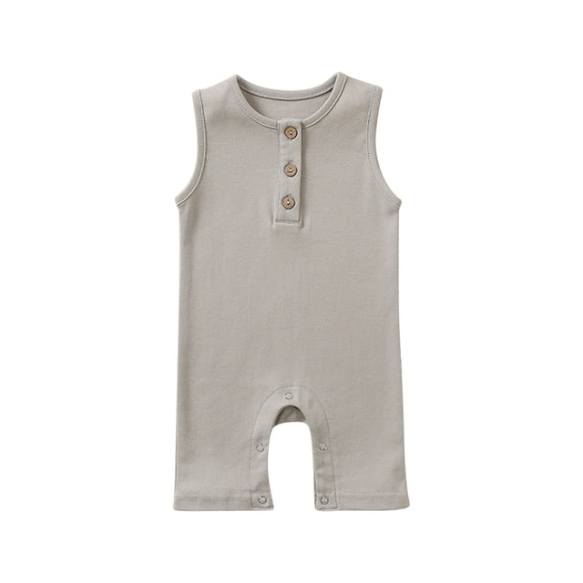 Birdeem Barboteuse Combinaison Sans Manches Unie pour Tout-Petits Filles Garçons