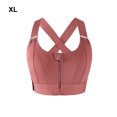thumbnail image 2 of Langgg Front Zipper Sports Bra Comfortable Compression Fit Gym Athletic Support Breathable Sports Bras Vest Red XL, 2 of 6