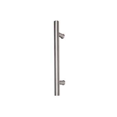 48″ Single-Sided Round Entry Door Pull Handle – Premium 304 Stainless Steel | Satin Brushed & Black Finish | Modern Front Door Pull for Wood, Glass, Metal & Shower Doors