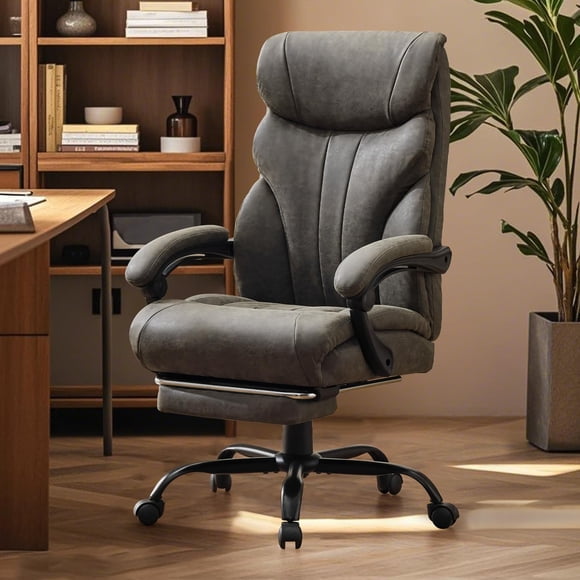 Ergonomic Leather Office Chair, High Back Computer Desk Chairs with Wheels, Adjustable Arm & Recline, Executive Office Chair for Big and Tall, 500 LBS Swivel PC Gaming Task Chair with Lumbar Support